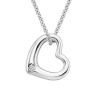 Single CZ bold heart necklace